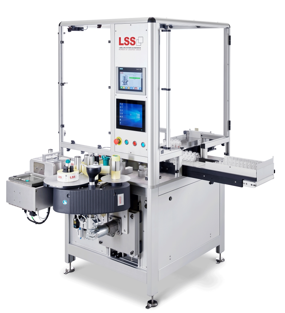Compact Labelling machine for automatic labelling of vials, ampoules, bottles and eyedrop bottle